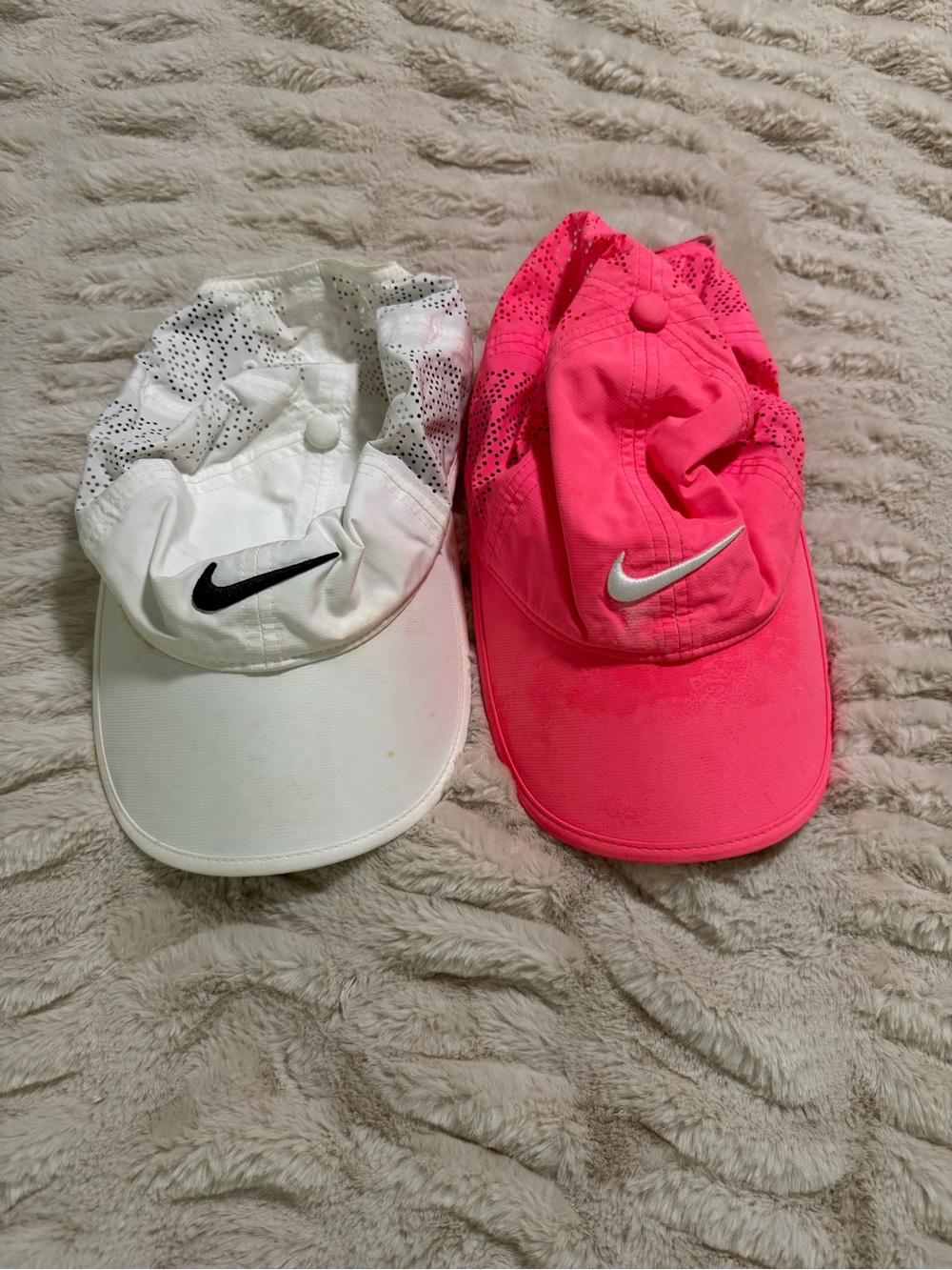 Pair of 2 Nike Dri Fit Hats - White & Hot Pink